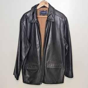 Daniel Cremieux men's black leather jacket size large